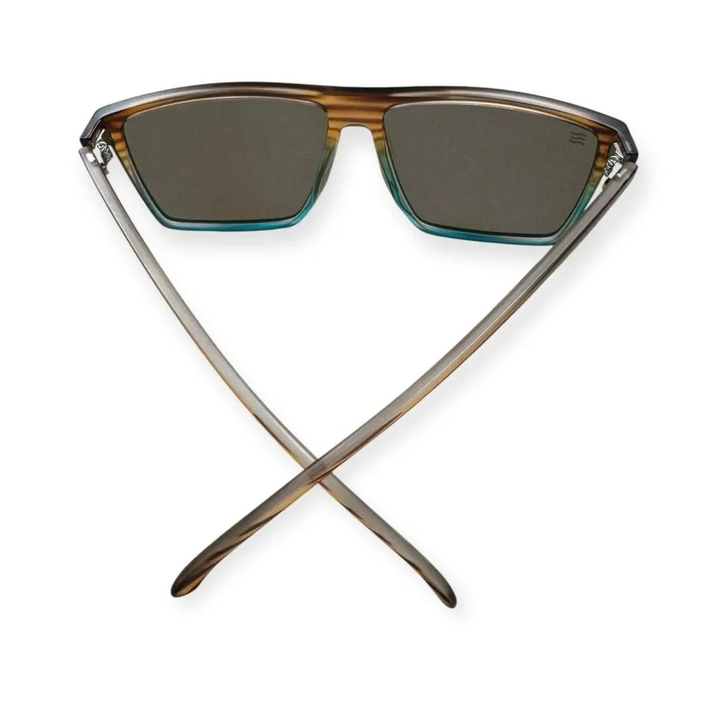 Neven Doc Robins Melby Sunglasses Polarized Blue Reflective Lenses Brown‎ Frames